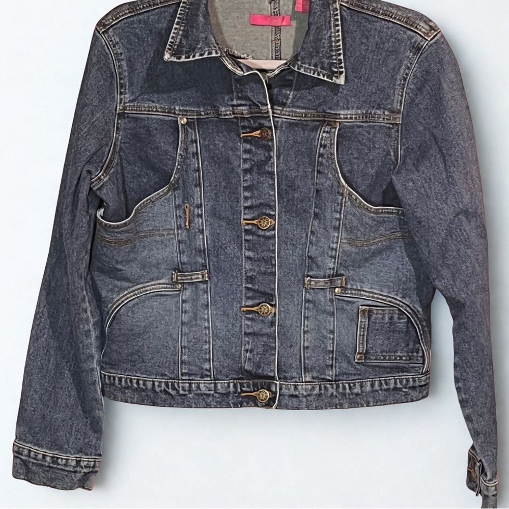 Vintage Short Jean Jacket, Thalia Sodi Blue Jean Jacket, Unique Jean Coat Cute